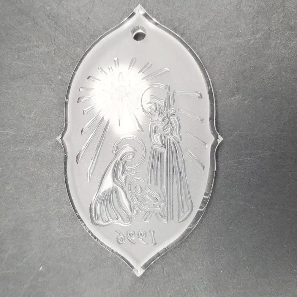 Waterford Crystal 1996 Nativity Christmas Ornament Made in Austria w Pouch